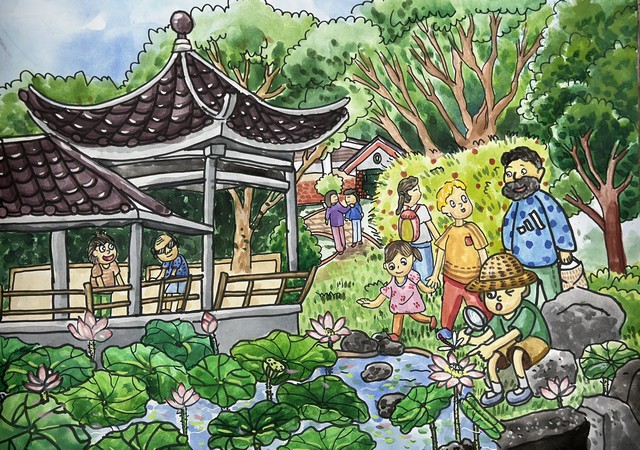 台中港中區扶輪社第十四屆學童寫生比賽得獎作品展-高年級組1